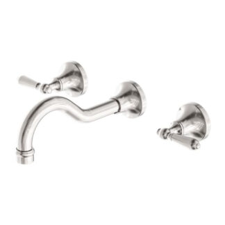 Nero York Wall Basin Set With Metal Lever Brushed Nickel