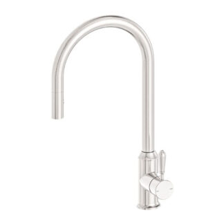Nero York Pull Out Sink Mixer With Vegie Spray Function With Metal Lever Brushed Nickel
