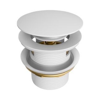 Nero Pop Up Bath Waste 40mm With Overflow Matte White