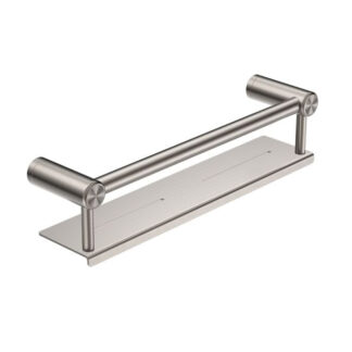 Nero Mecca Care 25mm Grab Rail With Shelf 450mm Brushed Nickel