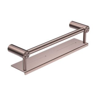 Nero Mecca Care 25mm Grab Rail With Shelf 450mm Brushed Bronze