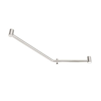 Nero Mecca Care 32mm Ambulant 45 Degree Bent Tube Grab Rail 450x650mm Brushed Nickel