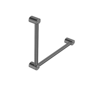 Nero Mecca Care 32mm Ambulant Toilet Grab Rail 90 Degree 450x450mm Gunmetal