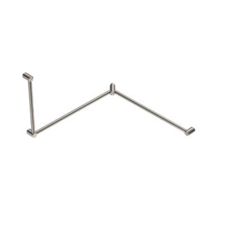 Nero Mecca Care 32mm DDA Toilet Grab Rail Set 90 Degree Continuous 600x1065x1025mm Brushed Nickel