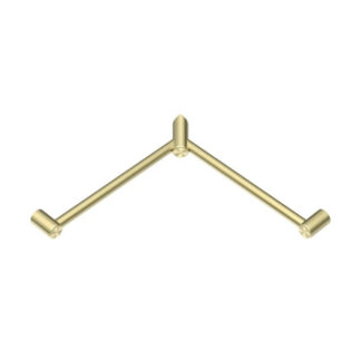 Nero Mecca Care 32mm Wrap Around Corner Grab Rail 600x600mm Brushed Gold