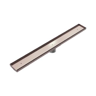 Nero Tile Insert V Channel 900x106mm Floor Grate 90mm Outlet Brushed Bronze