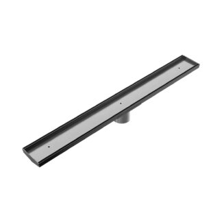 Nero Tile Insert V Channel 900x106mm Floor Grate 90mm Outlet Gun Metal