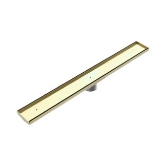 Nero Tile Insert V Channel 900x106mm Floor Grate 80mm Outlet Brushed Gold