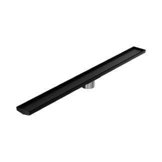 Nero Tile Insert V Channel 1200x106mm Floor Grate 90mm Outlet Matte Black