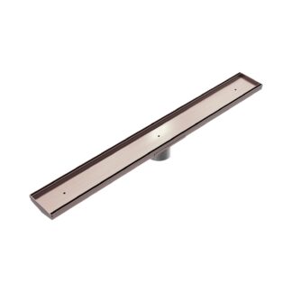 Nero Tile Insert V Channel 800x82mm Floor Grate 50mm Outlet Brushed Bronze