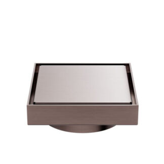 Nero 130mm Square Tile Insert Floor Waste 100mm Outlet Brushed Bronze