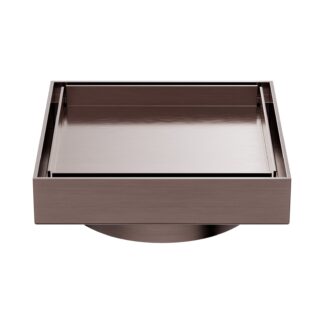 Nero 100mm Square Tile Insert Floor Waste 80mm Outlet Brushed Bronze
