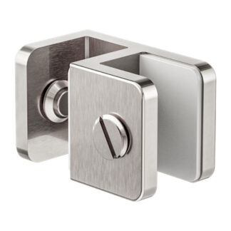 Nero Over Panel Glass to Glass Fitting 10mm Brushed Nickel