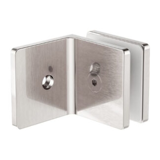 Nero 90 Degree Glass to Wall Bracket 10mm Glass Brushed Nickel