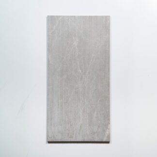 Kew Grey Ribbed Decor Porcelain Tile 300 x 600mm
