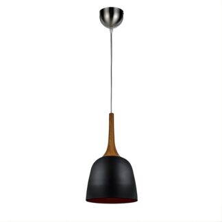 Telbix Polk E27 20cm Pendant Oak & Black