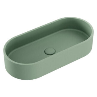 Fienza Jada Concrete Pill Basin Above Counter 600 x 280 x 120mm Sage