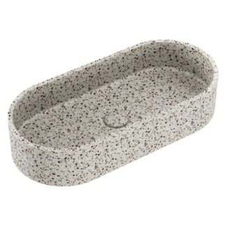 Fienza Jada Concrete Pill Basin Above Counter 600 x 280 x 120mm Terrazzo