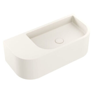 Fienza Blanca Concrete Wall Hung Basin Rh Bowl 650x300x200mm Warm White