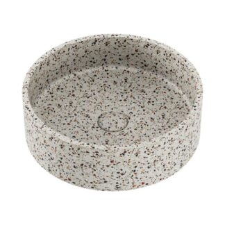 Fienza Jada Concrete Round Basin Above Counter 390 x 120mm Terrazzo