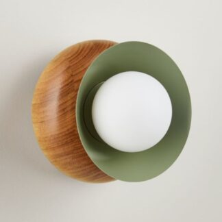 Fluxwood Sibling Timber Wall Light - Green