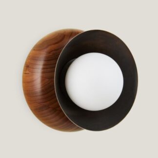 Fluxwood Sibling Timber Wall Light - Slate Patina