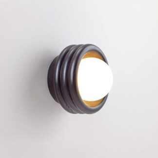 Fluxwood Silo Timber Mini Sconce Wall Light - Black Oak