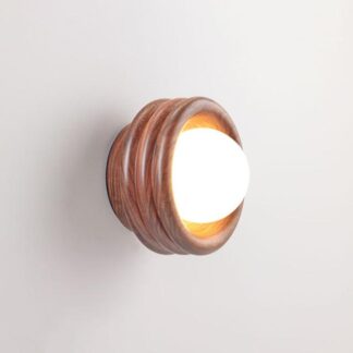 Fluxwood Silo Timber Mini Sconce Wall Light - Walnut