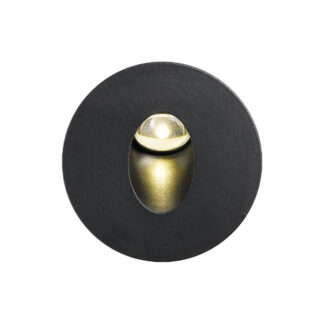Telbix Snap 3W LED Round Stair Light Natural White - Black