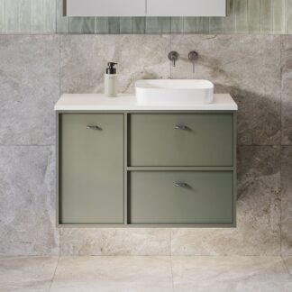 Timberline Takano Wall Hung Vanity with SilkSurface Top and Above Counter Basin