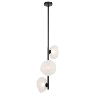 Telbix Zecca 3 Light Vertical Pendant Light G9 Black Frost
