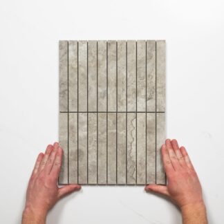 Valerie Grey Porcelain Finger Mosaics P5 392 x 295mm sheets