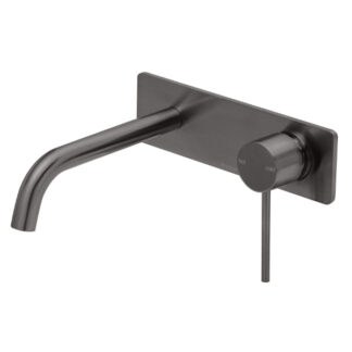 Phoenix Vivid Slimline Wall Basin/Bath Set 180mm Curved - Brushed Carbon