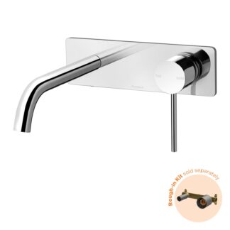 Phoenix Vivid Slimline SwitchMix Wall Basin / Bath Mixer Set 180mm Chrome (Fit-Off Kit Only)