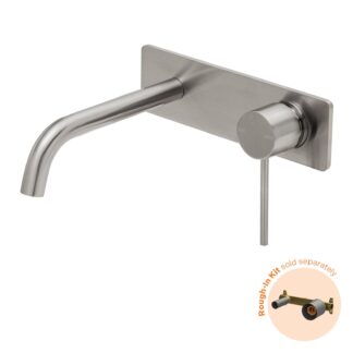 Phoenix Vivid Slimline SwitchMix Wall Basin / Bath Mixer Set 180mm Brushed Nickel (Fit-Off Kit Only)
