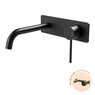 Phoenix Vivid Slimline SwitchMix Wall Basin/Bath Mixer Set 230mm Matte Black (Fit-Off Kit Only)