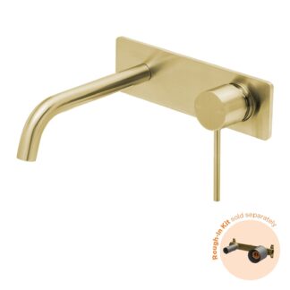 Phoenix Vivid Slimline SwitchMix Wall Basin / Bath Mixer Set 230mm Brushed Gold (Fit-Off Kit Only)