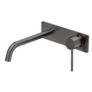 Phoenix Vivid Slimline Wall Basin/Bath Set 230mm Curved - Brushed Carbon