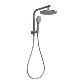 Phoenix Vivid Slimline Compact Twin Shower Brushed Carbon