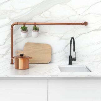Phoenix Vivid Slimline Side Lever Sink Mixer 220mm Gooseneck-Matte Black