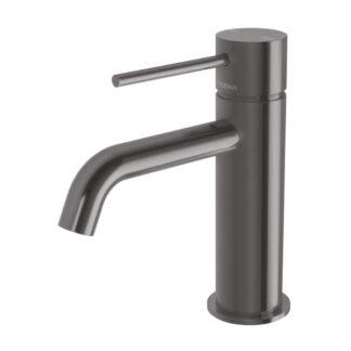 Phoenix Vivid Slimline Basin Mixer Curved Outlet - Brushed Carbon