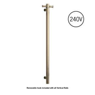 Thermogroup Thermorail 240 Volt Single Heated Towel Rail - Brushed Brass