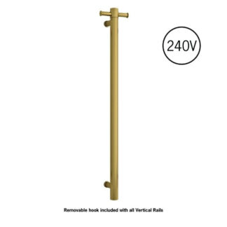 Thermogroup Thermorail 240 Volt Single Heated Towel Rail - Brushed Gold
