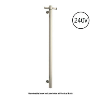 Thermogroup Thermorail 240 Volt Single Heated Towel Rail - Brushed Nickel