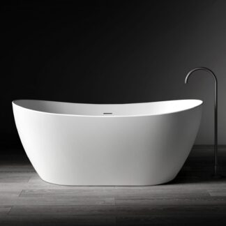 Kaskade Diane Freestanding Oval Stone Bath Matte White 1625mm