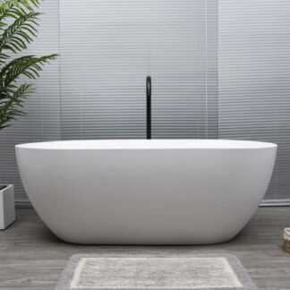 Kaskade Lucia Freestanding Stone Bath Matte White 1700mm