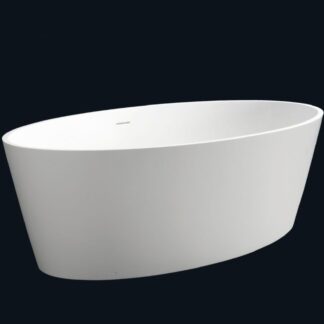 Kaskade Lyka Freestanding Oval Stone Bath Matte White 1600mm