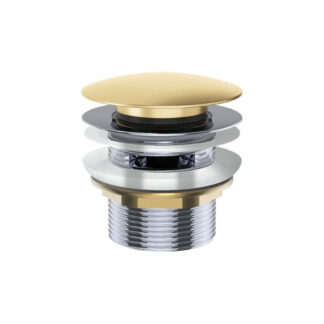 Fienza Universal Pull-Out/Pop-Up Brass Cap Bath Waste with Overflow Urban Brass