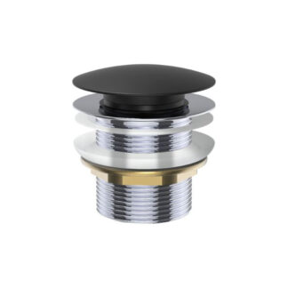 Fienza Universal Pull-Out/Pop-Up Brass Cap Bath Waste Non Overflow Matte Black