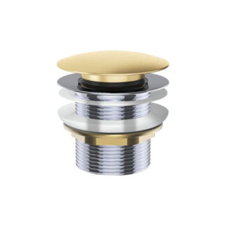 Fienza Universal Pull-Out/Pop-Up Brass Cap Bath Waste Non Overflow Urban Brass